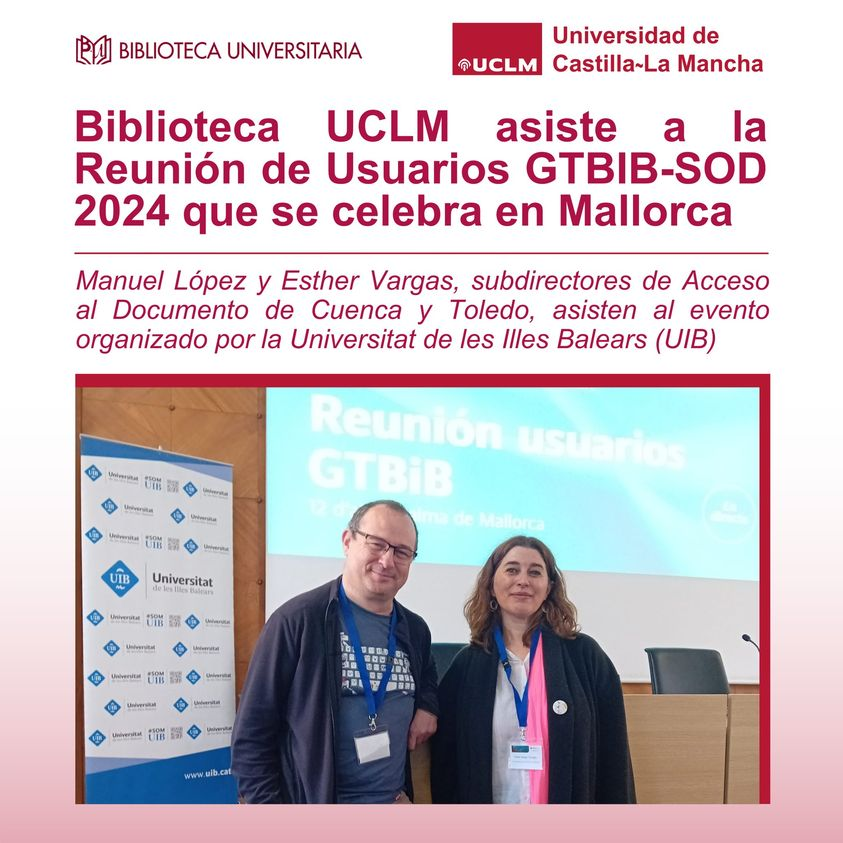 Biblioteca UCLM (@bibliotecauclm) on Twitter photo 📷📷 Biblioteca UCLM está presente en la Reunión de Usuarios GTBIB-SOD, que se celebra en Mallorca. Este evento, organizado por la Universitat de les Illes Balears (UIB) <a href="/uibuniversitat/">Universitat de les Illes Balears - UIB</a> , reúne a profesionales del préstamo interbibliotecario. 📷📷 Biblioteca UCLM está presente en la Reunión de Usuarios GTBIB-SOD, que se celebra en Mallorca. Este evento, organizado por la Universitat de les Illes Balears (UIB) <a href="/uibuniversitat/">Universitat de les Illes Balears - UIB</a> , reúne a profesionales del préstamo interbibliotecario.