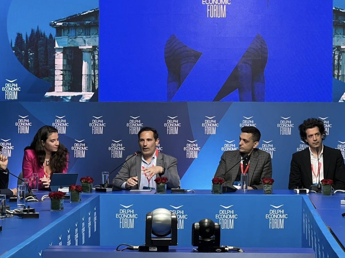 At @delphi_forum, our CTO, @mpetyx, discussed 'The Transformative Power of AI' with industry leaders @irinissima_, @vmtrok, @KonstDaskalakis, Elias Vyzas from @EY_Greece, @Nikhil_Arora17, and @astavropoulos. Insightful dialogue on AI's impact! #DelphiEconomicForum #AI