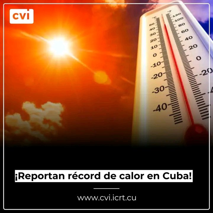 ☀️🌡️ Este jueves 11 de abril se rompió el récord absoluto de temperatura máxima para Cuba según reporta el Centro de Pronósticos del Insmet. A las 3 de la tarde se registró un valor de 40.1 grados Celsius en la estación meteorológica de Jucarito en la provincia de Granma.