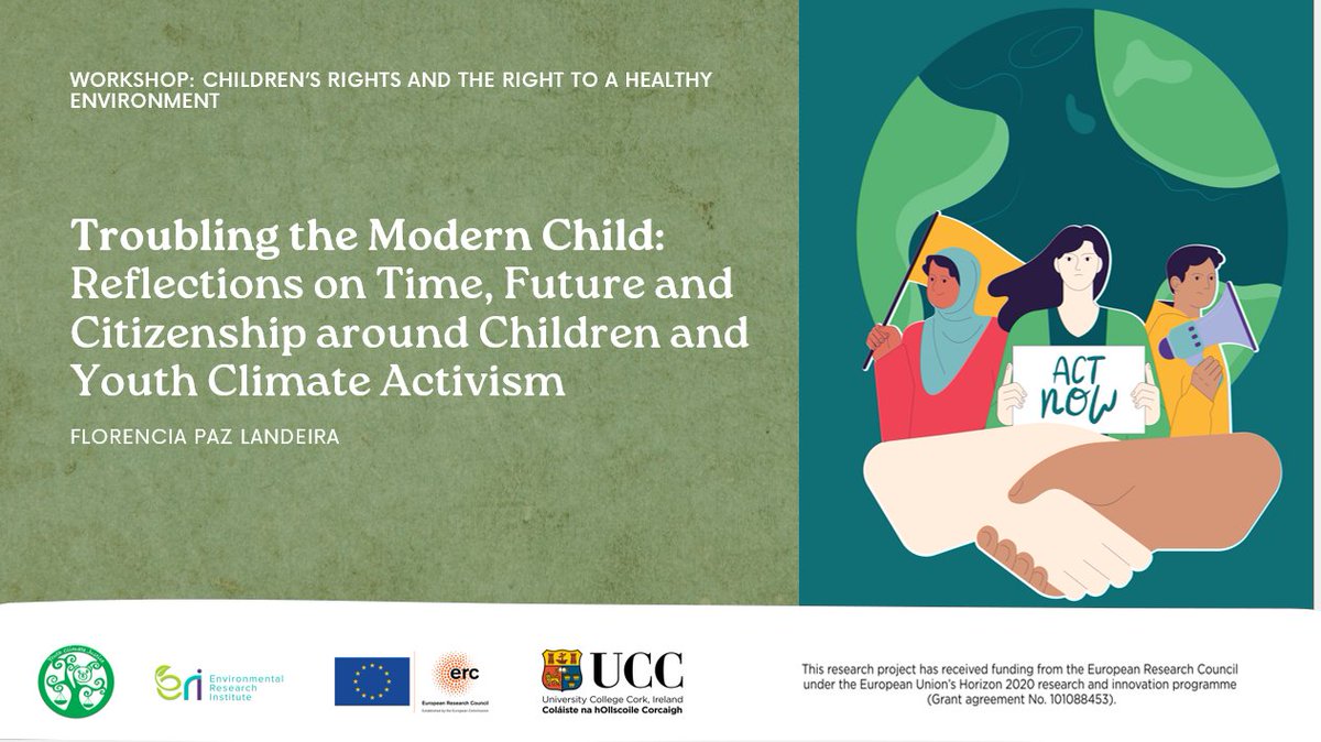 Emily Murray, Florencia Paz Landeira and Aoife Daly presenting our @ERC -funded work at Onati Institute. Highlighting our theory of 'post-paternalism', that child/youth action is a global phenomenon of child-led work that means we must look at children's rights differently🌿💻
