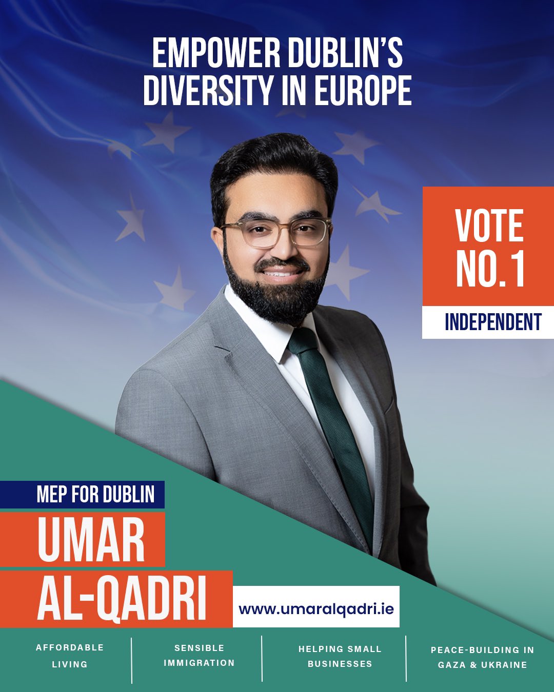 Shaykh Dr Umar Al-Qadri on X: "After much reflection and consultation, I'm  thrilled to announce my candidacy for the European Parliament Elections  2024 in the Dublin Constituency! 🗳️🇪🇺 As an immigrant who's