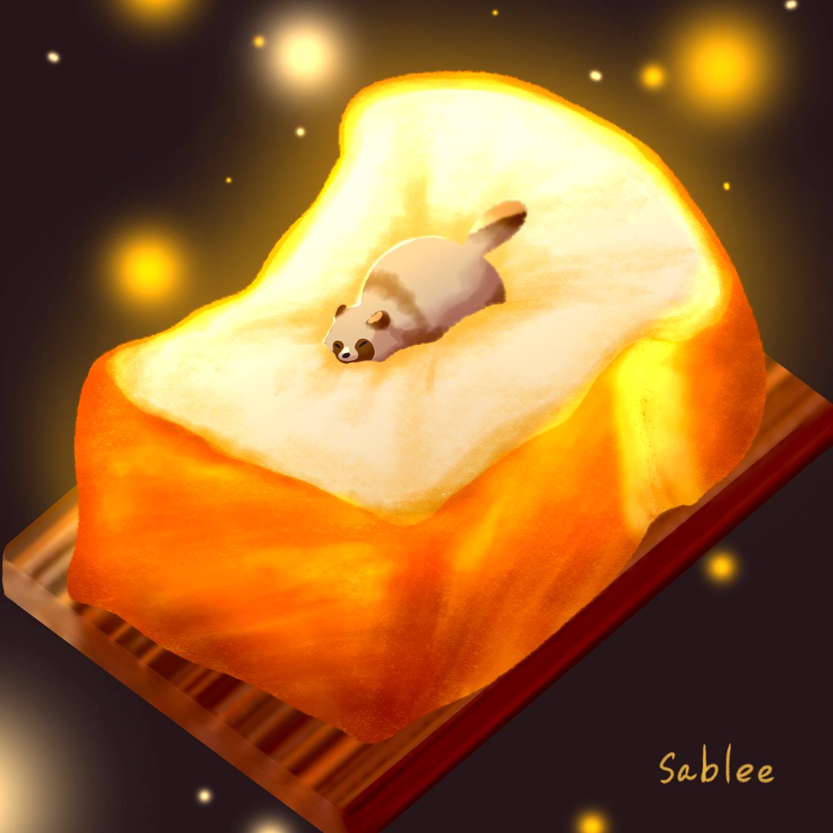 フカフカのパンとタヌキの夢

#パンの日  #パンの記念日  
#illustration