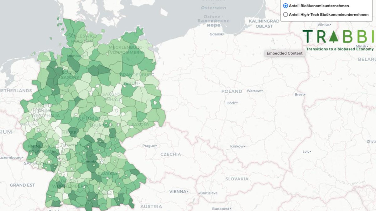 Ein vom @BMBF_Bund gefördertes Forschungsteam hat ein Sprachmodell mit  Webtexten von 680.000 deutschen Unternehmen trainiert und hat daraus  solche mit Bioökonomie-Aktivitäten identifiziert und verortet. #bioökonomie
ℹ️Mehr dazu hier: biooekonomie.de/nachrichten/ne…