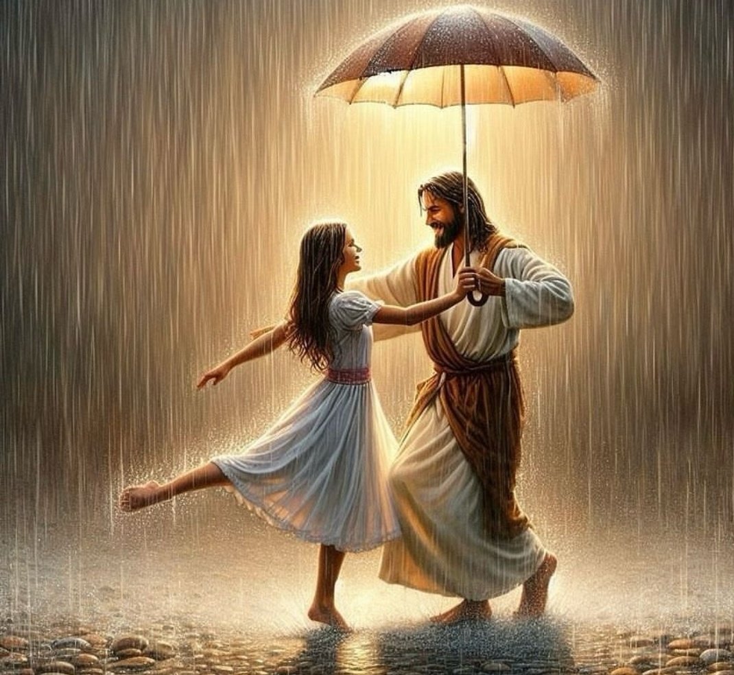 Such a beautiful picture 📸 and really relate to it...Its been stormy and raining ⛈️ in my life recently, but Jesus is my umbrella 🌂 he'll keep my dry! He always comes through...in small steps 🚶‍♀️ I'm starting to smile again...but depression sucks! 'Always keep fighting'