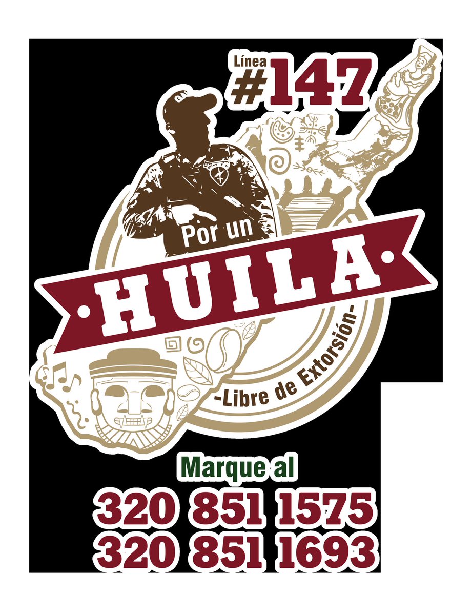 Con la campaña #PorUnHuila LibreDeExtorsión, El Gaula Militar Huila, de la #NovenaBrigada invita a los ciudadanos a comunicarse a la #Línea147 o al 📲 3208511575 - 320 8511693 para realizar las denuncias contra la extorsión y el secuestro.