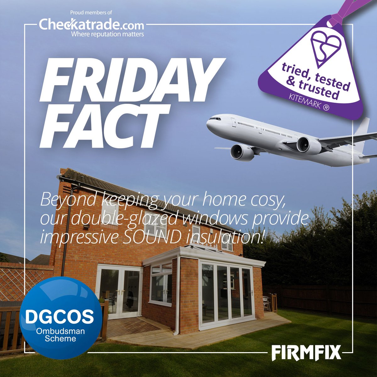 🎉 #FridayFact with Firmfix! 🎉

Did you know? 🤔 Our double-glazed windows offer exceptional SOUND insulation, creating a tranquil haven amidst the hustle and bustle. Experience quality, comfort, and serenity with Firmfix! 🏡🔇 #HomeComfort #PeacefulLiving 🌟