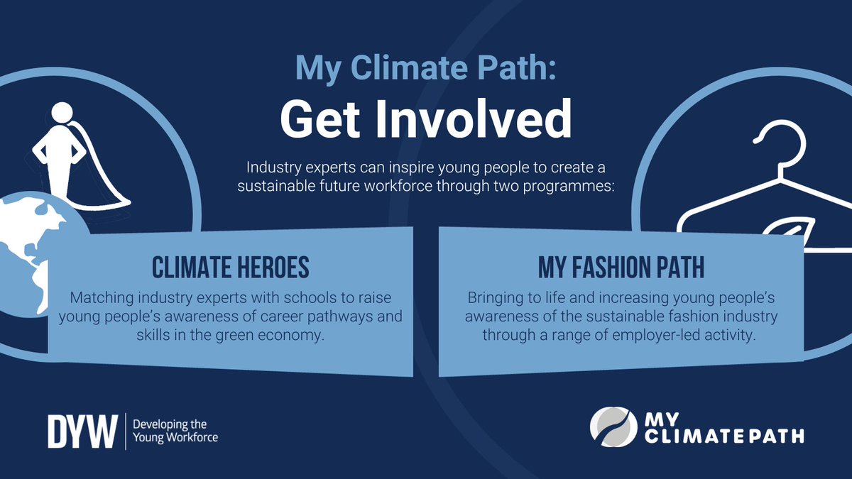 We’re looking for industry experts to help influence and inspire young people to pursue green careers. You can get involved in My Climate Path through two programmes: Climate Heroes and My Fashion Path. Visit: ow.ly/EgTx50QY7ua #MyClimatePath #MyClimatePath