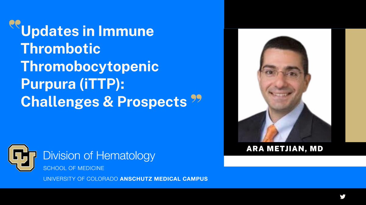 Thursday, April 18th - NEXT WEEK | 12:00 MT Please join for a free virtual CE Event! Robert H. Allen, MD Memorial Hematology Symposia bit.ly/CUHemeSymposia… Registration is required.