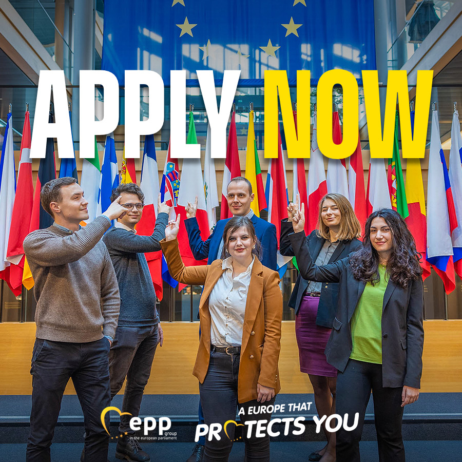 💼Boost your career! Join the @EPPGroup in the European Parliament! ➡️Apply now for a 5-month paid internship at the heart of the European Institutions. 📌 epp.group/traineeships #traineeships #internships