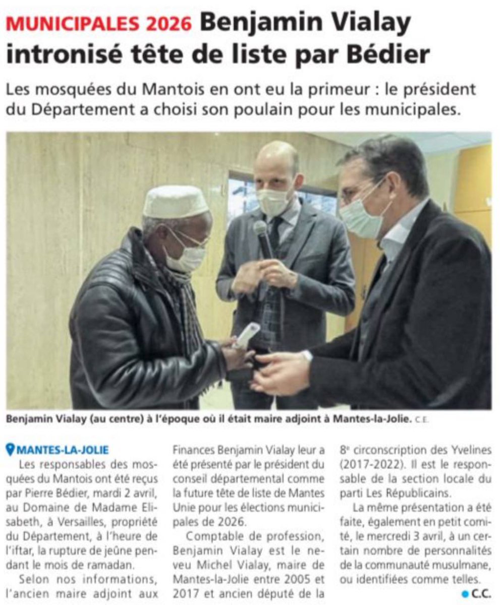 Quand les élus #LR des #Yvelines annoncent en exclusivité leur candidature auprès de la communauté musulmane… le clientélisme islamique est désormais la pièce maîtresse de toute campagne électorale locale. Terrifiant.