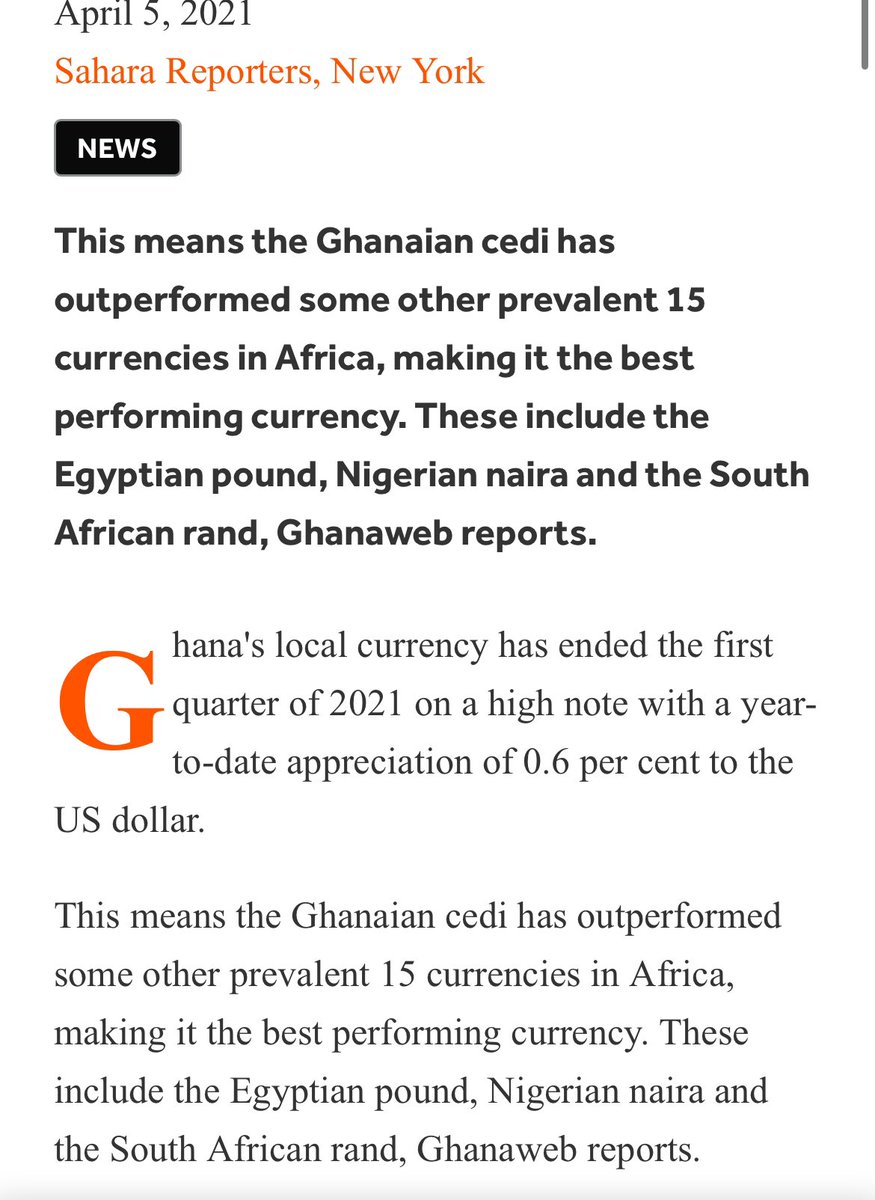 In the first quarter of 2021, The three best performing currencies were Ghana cedis, Egyptian pound and Nigerian Naira. This was the era when Emefiele was manipulating the naira using every single apparatus of state. We know how those three currencies ended up.