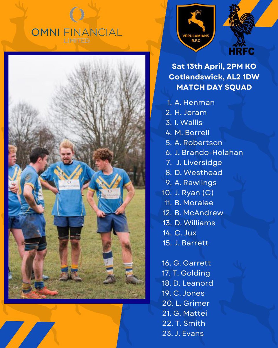 🚨 𝐒𝐐𝐔𝐀𝐃 𝐀𝐍𝐍𝐎𝐔𝐍𝐂𝐄𝐌𝐄𝐍𝐓🚨 Here’s how both senior squads line up for super Saturday down at Cotlandswick! VP Lunch from 1:15pm onwards 1st XV vs @Risborough_RFC at 3pm 2nd XV vs @HarpendenRUFC 3rd XV at 2pm #UpTheVees 🔵🟡