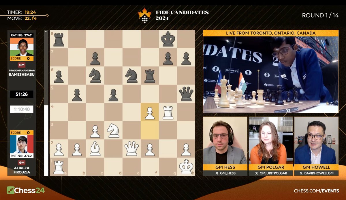 Hess, Polgar, Naroditsky, Leko. I've been in chess heaven this past week. Hope everyone has enjoyed the first half of the Candidates as much as I have! 😊🙏🍿