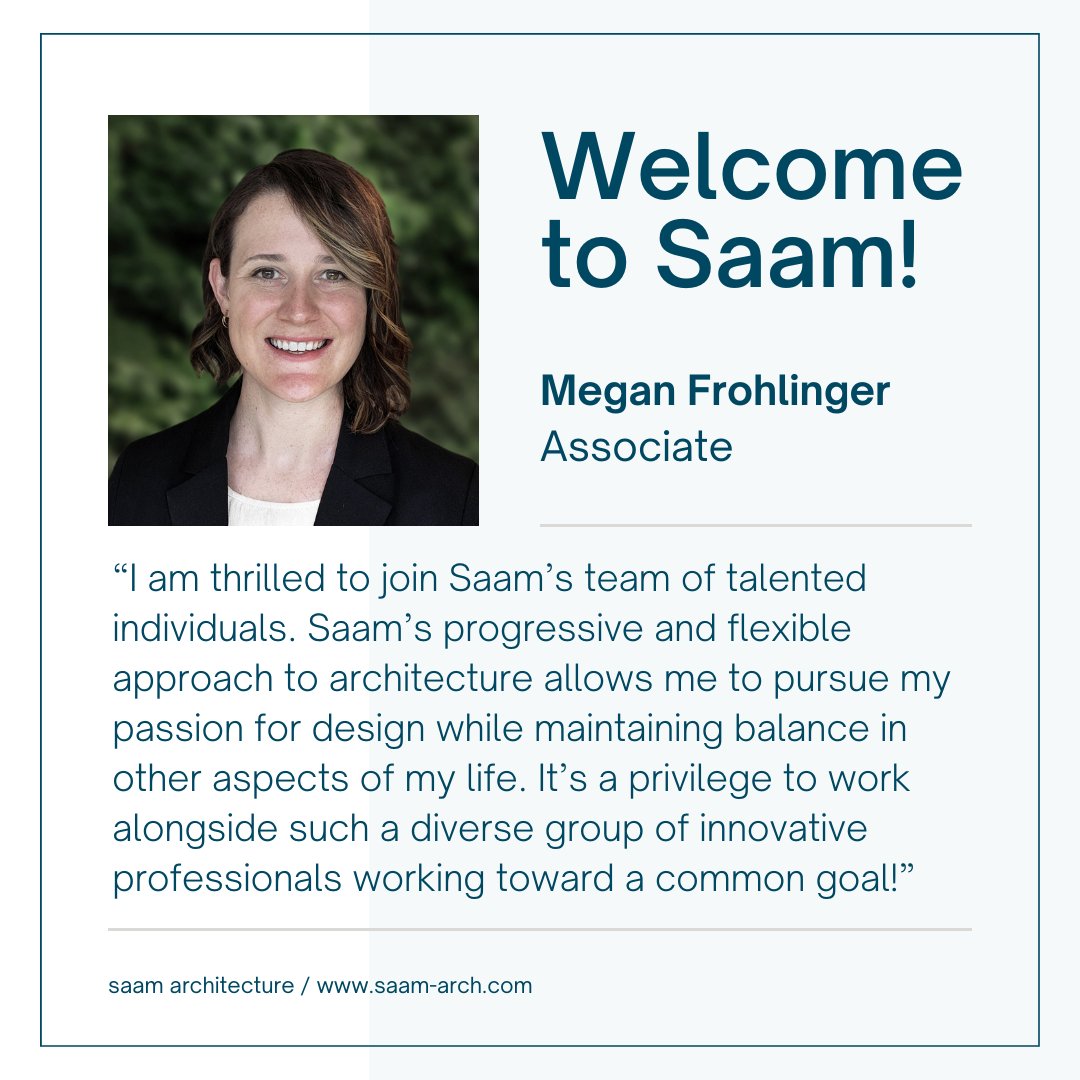 We are excited to welcome Associate Megan Frohlinger to the Saam Team! Megan has been involved in a diverse range of projects, including #HistoricalRenovation, #HigherEd buildings, libraries, civic buildings, and office fitouts. MORE ABOUT MEGAN>>saam-arch.com/megan-frohling…