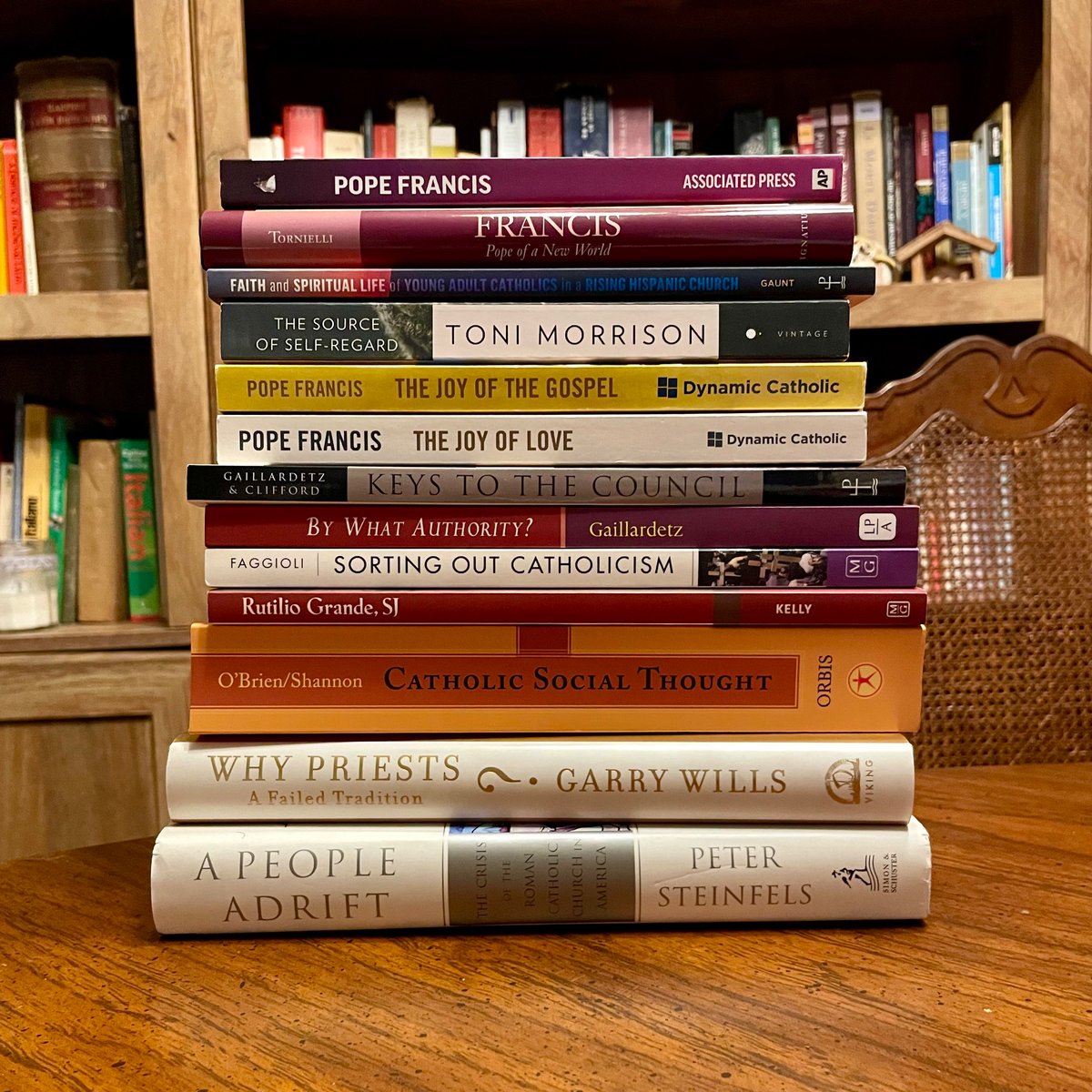 New Orleans’ oldest independent bookstore, the Catholic Book Store on Carrollton, closes its doors today after some 85 years. Here’s my haul from the liquidation sale. All books 75% off, gifts 50% off, open til 5 p.m.