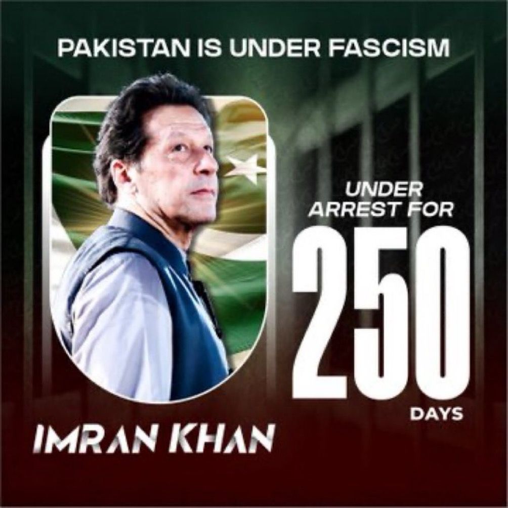 عدالتوں کی مکمل پشت پناہی سے بوگس مقدمے میں سابق وزیراعظم عمران خان کی قیدِ ناحق کو 250 دن مکمل, لیکن نظامِ انصاف بدستور خوابِ خرگوش کے مزے لوٹ رہا ہے۔ انصاف کا قتل بند کرو اور رہا کرو کپتان ہمارا! #ReleaseImranKhan