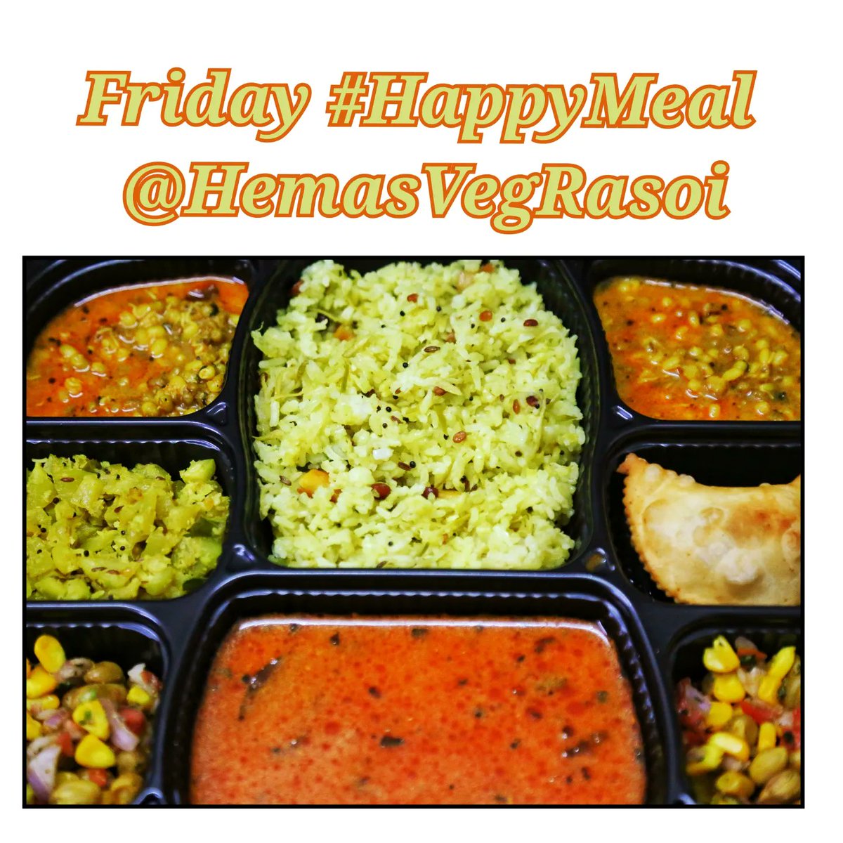 Friday #happymeal Dear foodies pls call 8976764660 for #snacks #lunch •We DO NOT take more than 35 orders for lunch each day to ensure #homemade standards. •We accept orders for the corporate office (20/30 staff) #mumbai #pureveg #HVR Details:instagram.com/p/C5qN4VoyIvi/…