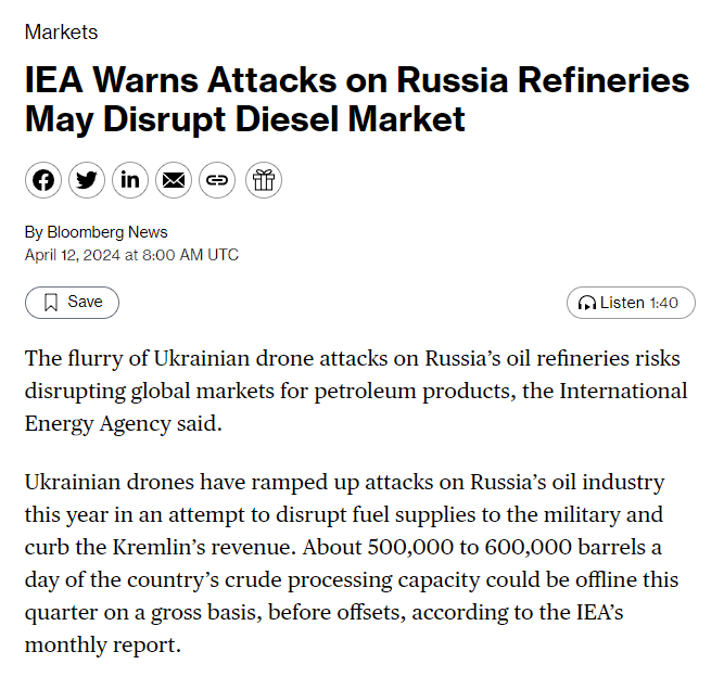 The International Energy Agency (IEA) cautioned that the recent surge in Ukrainian drone attacks on Russia's oil refineries poses a risk to global petroleum product markets. Ukrainian drones have intensified attacks on Russia's oil industry to disrupt fuel supplies to the…