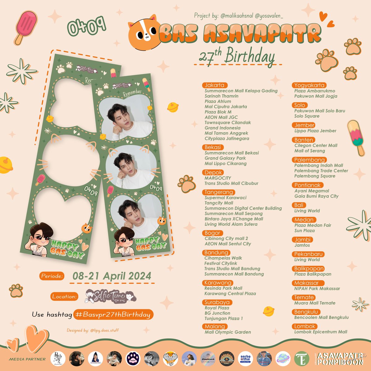 💚🍦Bas Asavapatr's Birthday🍦💚 @basvpr_ Birthday Photobooth Event 📸 ~ by @malikaahsnal @yosavalen_ 🗒 8 - 21 April 2024 📍 All @selfietimeid Photobooth Show us your brightest smile, Remembas!🥰 tag us and use the hashtags💚 #Basvpr #Remembas #Basvpr27thBirthdayProject