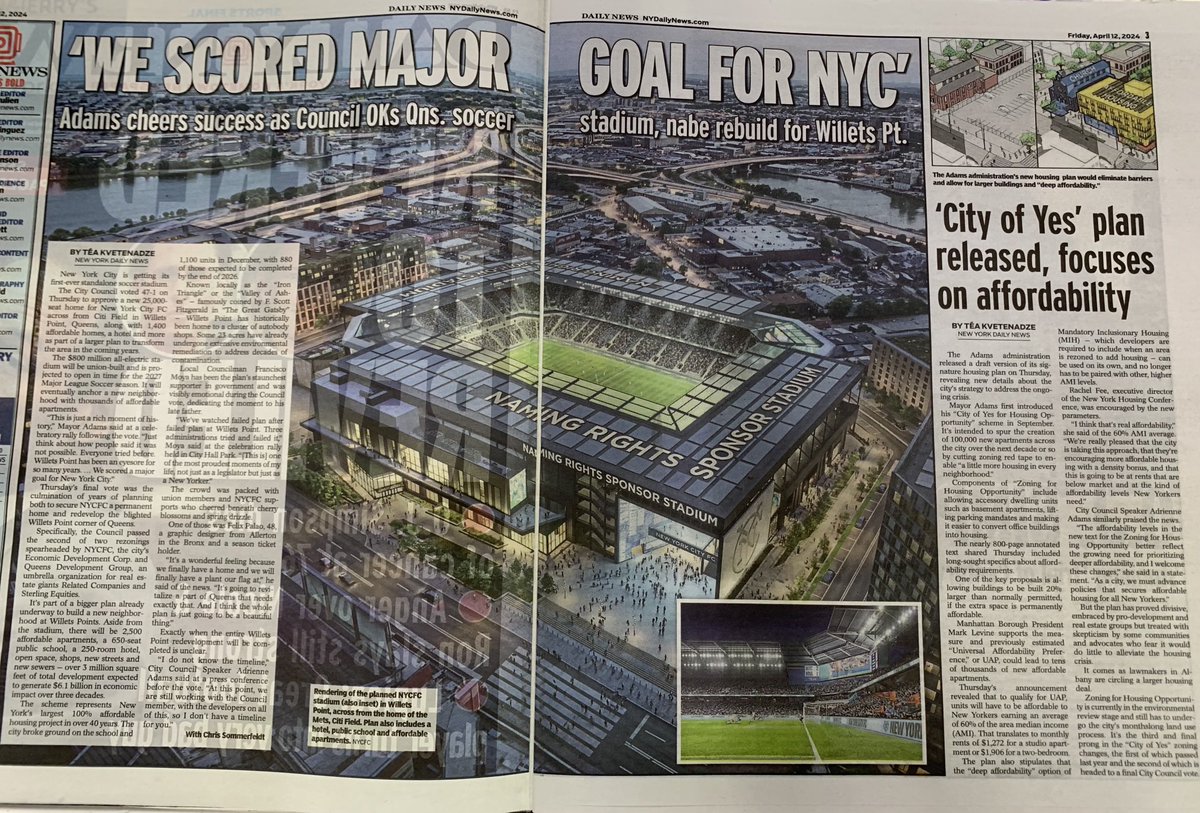 Solving our housing crisis will take big, bold solutions. ⁦@NYCMayor⁩ administration is doing just that with Willets Point redevelopment + City of Yes for Housing Opportunity. Let’s go!