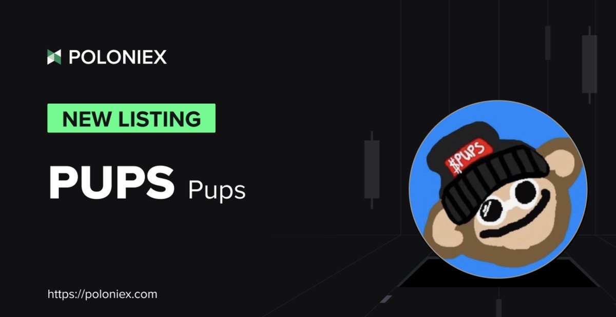 🚀 Poloniex New Listing $PUPS @PupsToken ✅ Deposit open on April 12th, 13:00 (UTC) ✅ Full trading enable on April 12th, 14:00 (UTC) Details: support.poloniex.com/hc/en-us/artic… #memecoin