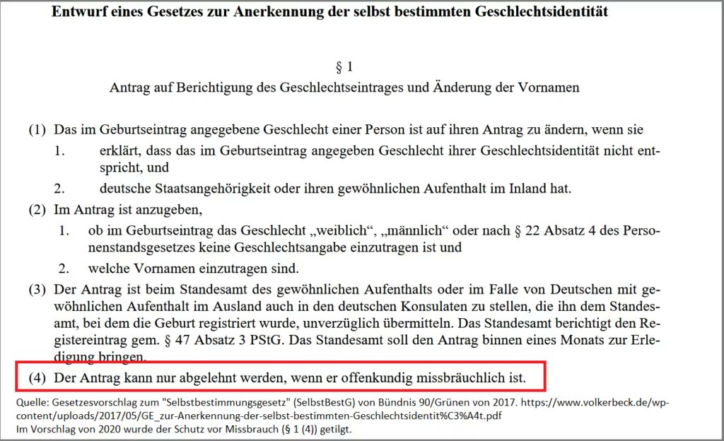 Mareike Lotte Wulf (CDU/CSU) weist berechtigt darauf hin, dass es weiter keinen Missbrauchsschutz im Entwurf zum #Selbstbestimmungsgesetz gibt. Dabei war dieser im Entwurf der Grünen von 2017 noch vorgesehen. Es gibt bislang keine Antwort darauf. Konsequenzen sind ihnen egal.