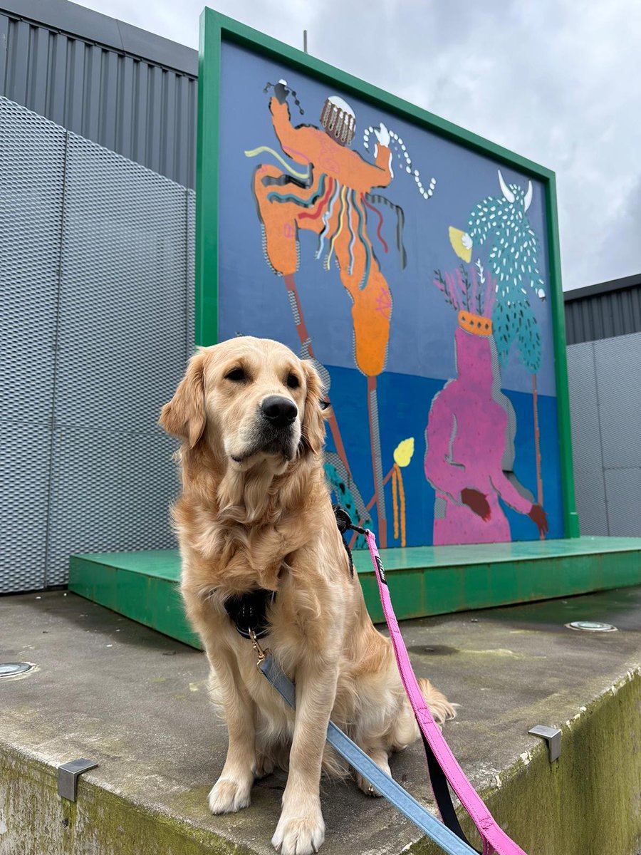 This picture of cultured pup Artemis enjoying Rudy Loewe's 'The Reckoning' on his walk has made our day 🐾⁠ ⁠ Find more outdoor artworks to explore with your furry friends at the link below 👇 biennial.com/events/