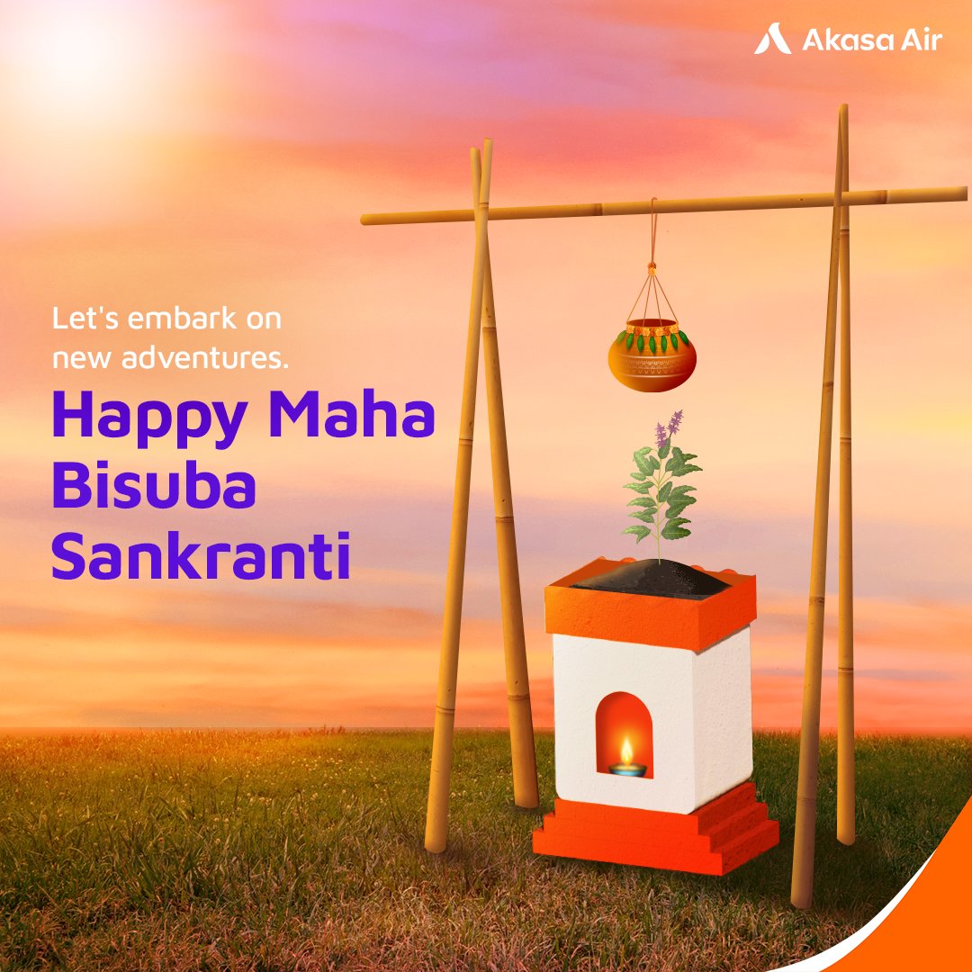 Hope this day brings new beginnings in your life. ✈️ Happy Baisakhi and Maha Bisuba Sankranti! #AkasaAir #ItsYourSky #Baisakhi #PanaSankranti #MahaBisubaSankranti