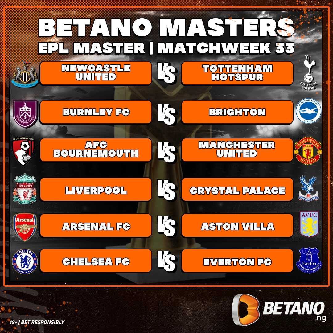 Show off your prediction skills and participate in Betano Masters to win ₦500,000 cash prize, free bets, and free spins. 
#thegamestartsnow

Play Betano Masters Here▶️ betano.ng/master/