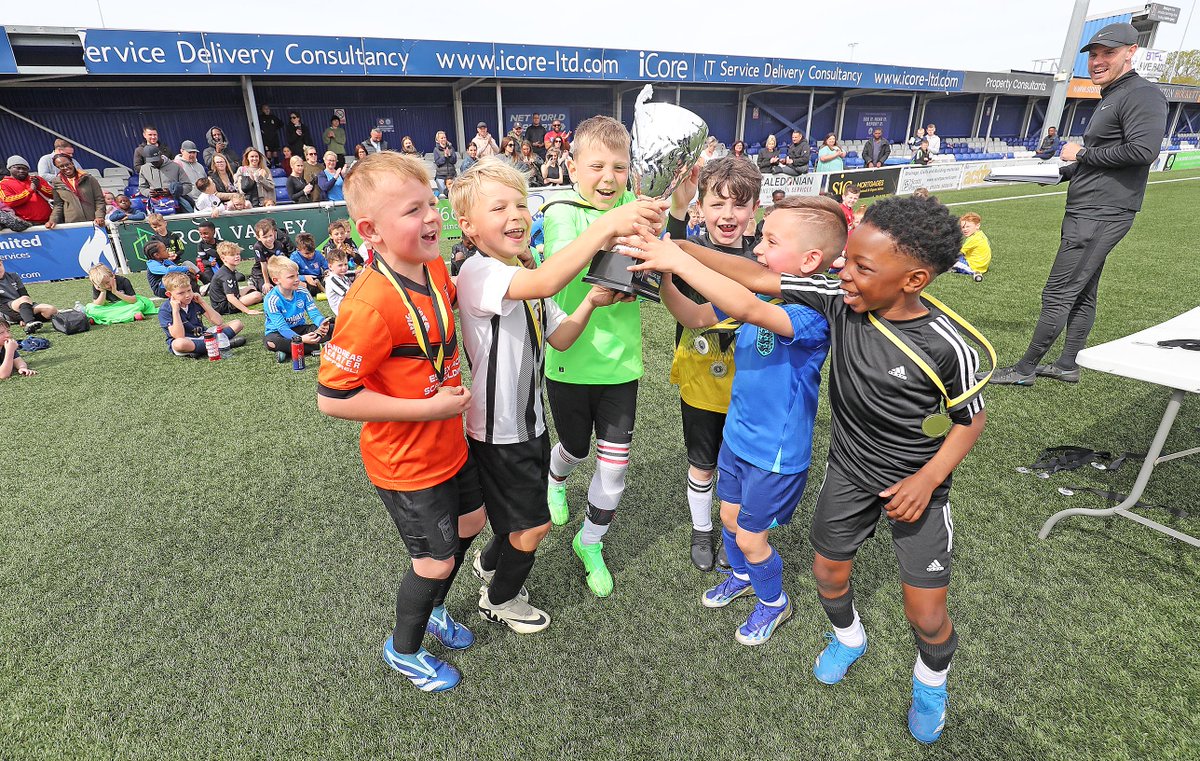 Happiness capturing in pictures as @JackColinWest's Ballers Cup Champions in the U7/U8 competition were the team representing Spain at @BTFC's New Lodge this morning. #LovePhotography
