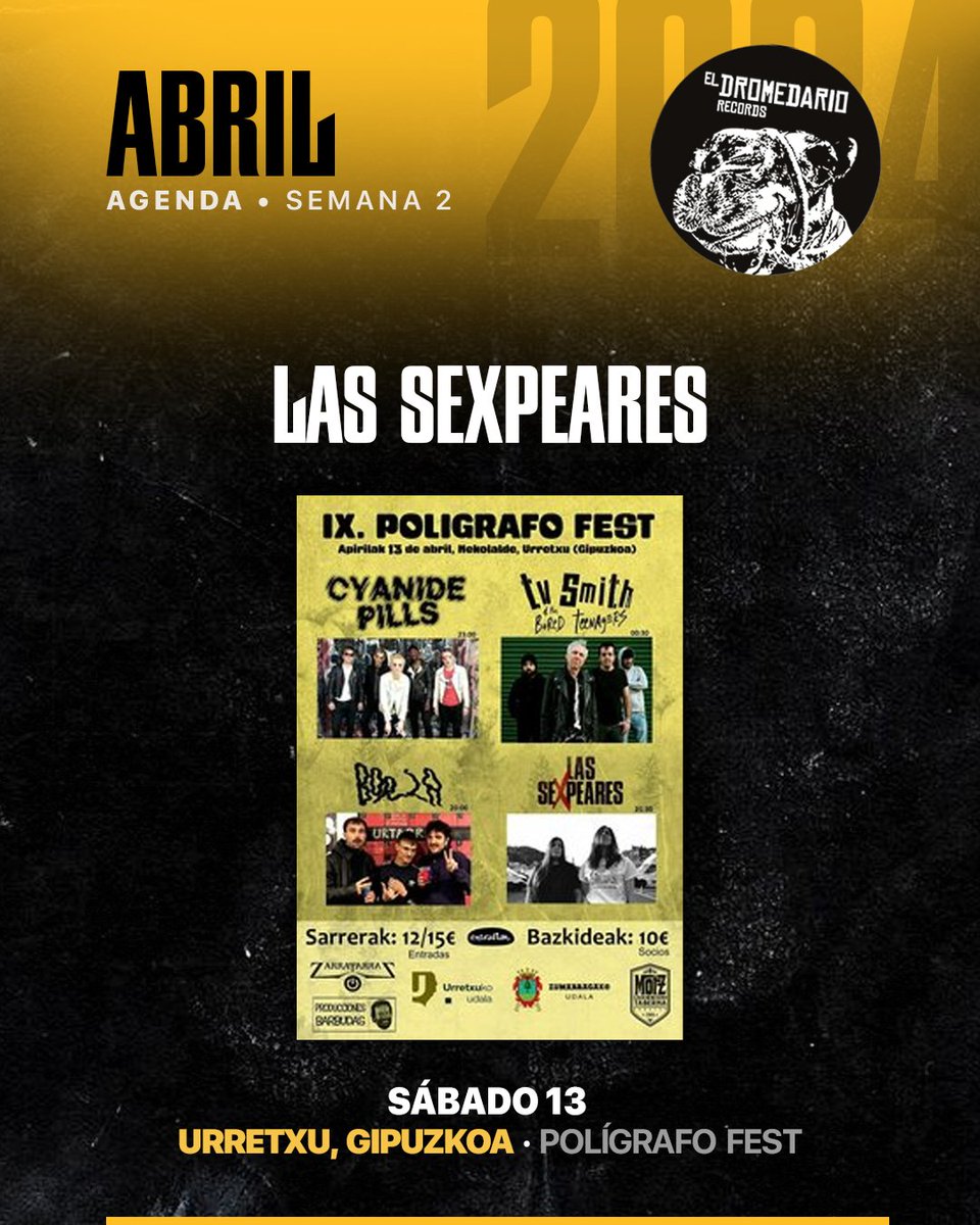 @lassexpeares SÁB 13 📍 Urretxu, Gipuzkoa (Polígrafo Fest) 🎟️ entradium.com/events/ix-poli…