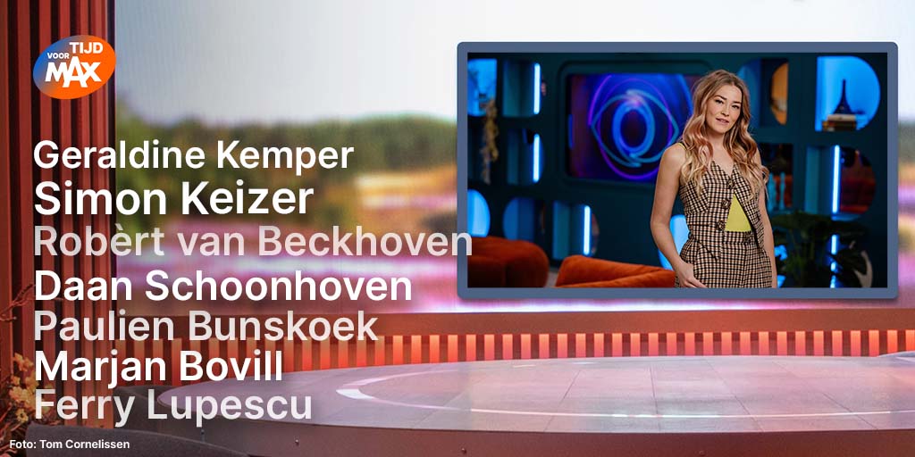 Vandaag in #TijdvoorMAX: 👀 Geraldine Kemper blikt vooruit op de finale van Big Brother. 🎶 Simon Keizer treedt op met zijn nieuwe single. 👨‍🍳 Robèrt van Beckhoven maakt een heerlijke visragout in de keuken. 📺 Vanmiddag om 17.10 uur op NPO 1.
