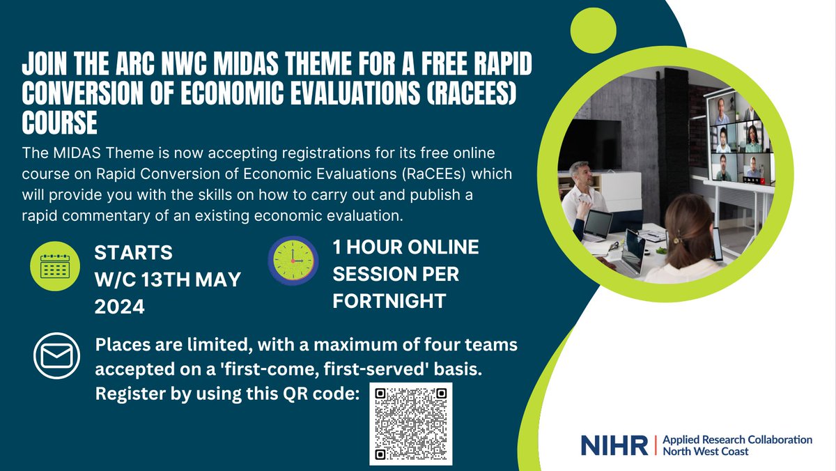 📢 Registrations to the new RaCEEs [Rapid Conversion of Economic Evaluations] course are now open! This course is for you if you want to grow your #HealthEconomics skills and publish a commentary of an economic evaluation. Register for the course here: shorturl.at/bjvMW