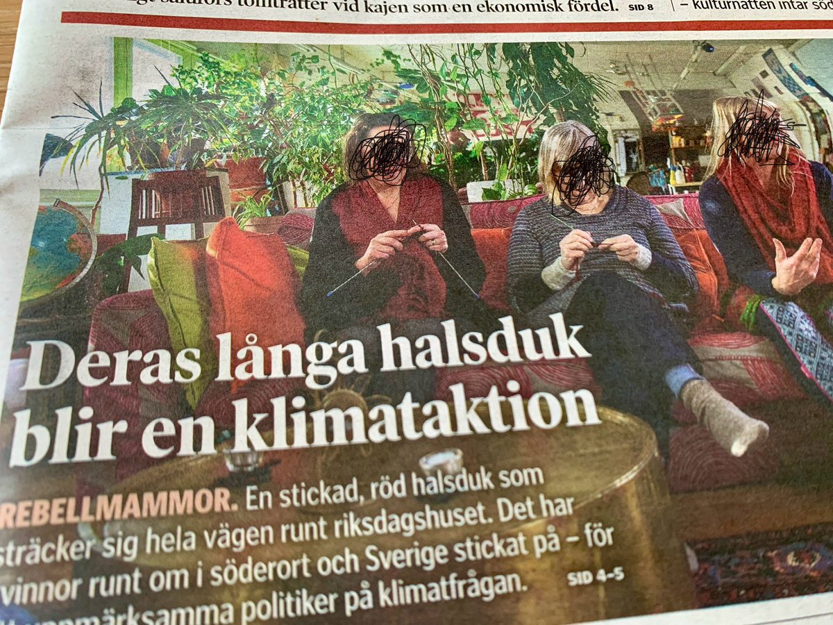 Här sitter terroristerna och stickar. Mycket hotfull stämning.