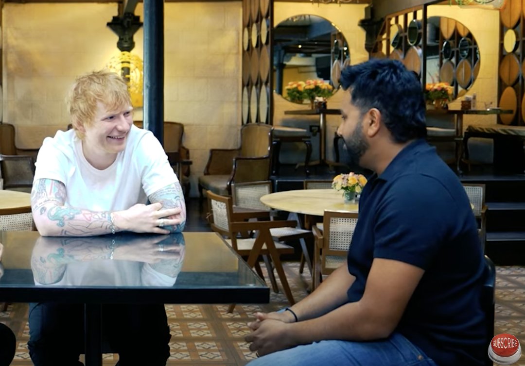 Ed Sheeran's interviewed Rohit Sharma, obviously. youtube.com/watch?v=aLNHFH…