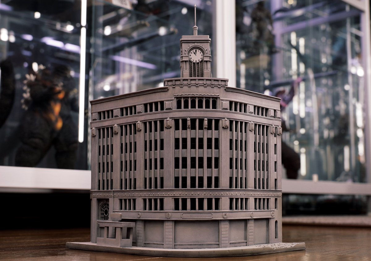 酒井ゆうじ造型工房 30cm初代ゴジラ用 時計塔襲撃ビル【時計塔なし】レジンキット検索用語句：イノウエアーツ おまんた 浅井造型 ボークス 酒井ゆうじ造型工房 初代ゴジラ 時計塔襲撃 32cm 銀座時計塔付 未組立