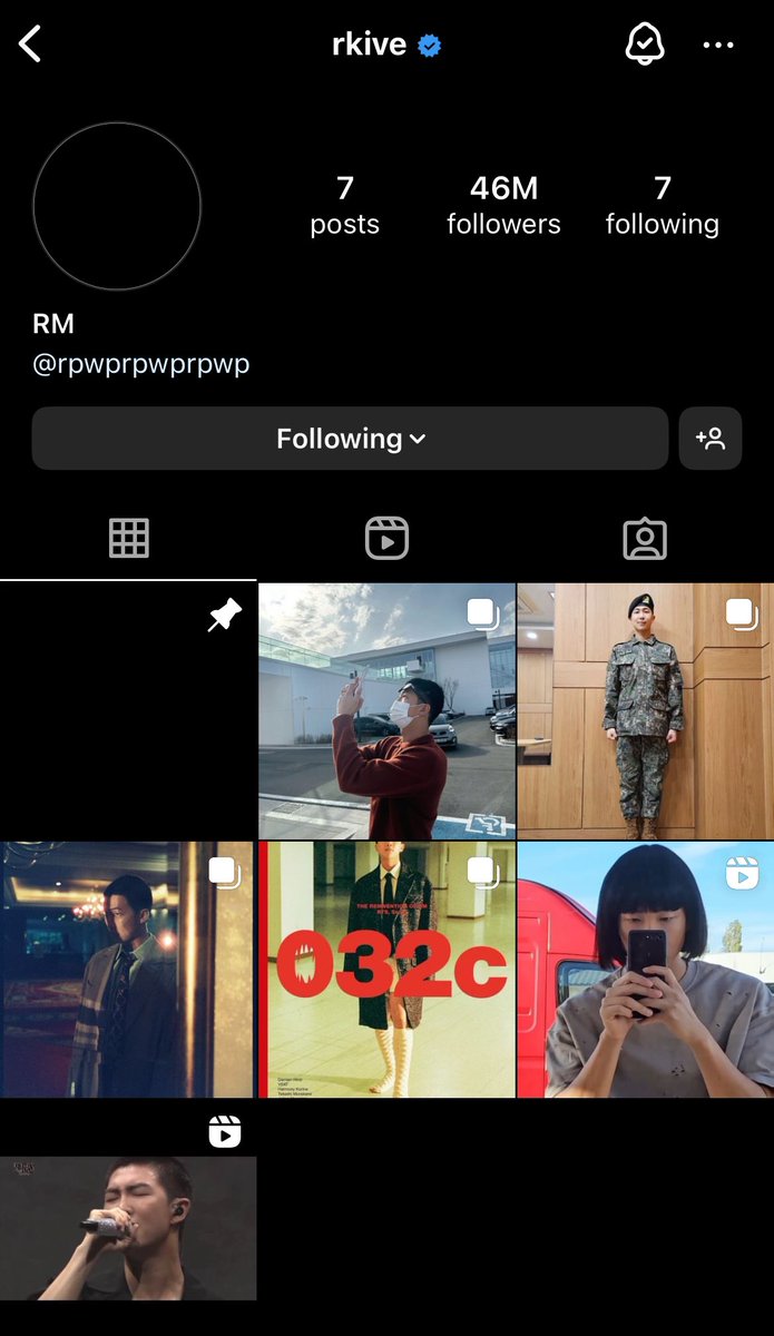 Namjoon archived/deleted his posts on Instagram - Only 7 posts left