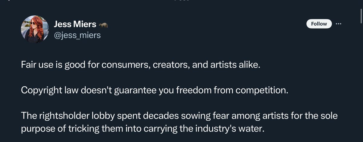 Hey artists—thought you might want to know that the only reason you think you should be paid for your work is because you were tricked by evil media companies into believing that your consent matters. Luckily, the Chamber of Progress (Google, Meta, Amazon et al) has your back. 🤯