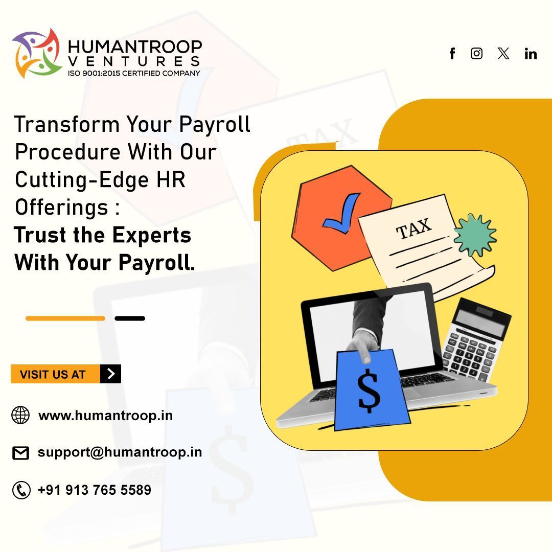 Our staff is available to assist you in having a smooth and stress-free payroll process! Let us handle the specifics. 
.
.
.
.
#humantroopventures #payrollservices #payroll #hrservices #payrollcalculator #payrollservice #payrollprocessing  #payrollaccounting #payrolloutsourcing