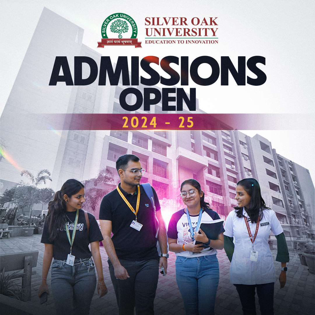 Discover your pathway to success at Silver Oak University! Admission is now open for the academic year 2024-25 across all our diverse courses. Enroll Today. Contact us at 079 6604 6300 / 079 3520 1300.
#silveroakuniversity #sou #admissionsopen #collegeadmission #enrolltoday