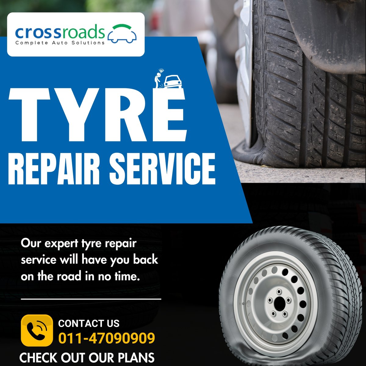 Our skilled tyre repair service will quickly fix your flat tyre.🛞🧰

FOR MORE ENQUIRY CONTACT US HERE:
📞 : 011-47090909
🌐 : crossroadshelpline.com
📩 : care@crossroadshelpline.com

#roadsideassistance #24x7roadside
