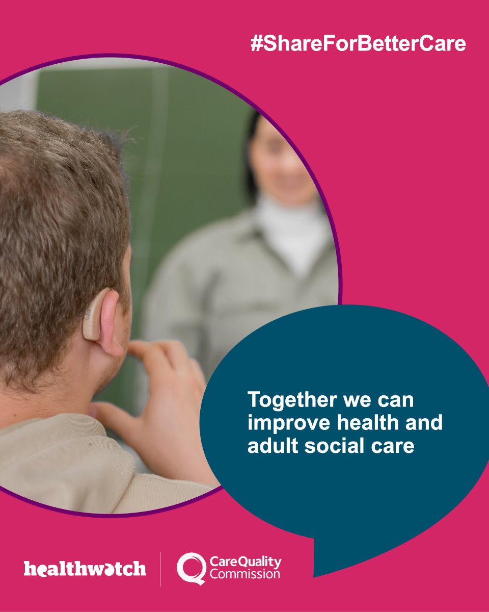 Sharing your health and care experiences can help services to improve. You can feed back to us not only via our online form, but on the phone, British Sign Language and text relay. To find out more, visit orlo.uk/Hmveb #ShareForBetterCare