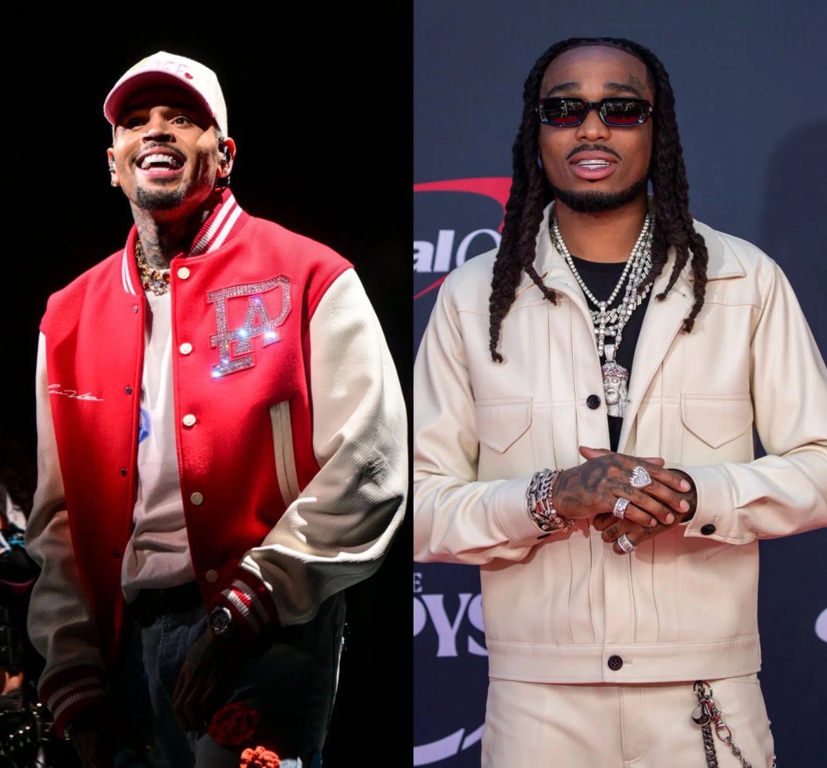 Quavo claps back at Chris Brown’s... takes jabs at him over Karrueche with a new diss record, “Tender.” “You did a b*tch wrong, now the b*tch gone… she posted with a thug. Calling her phone, she won’t come home. Don’t beat her up” 😫