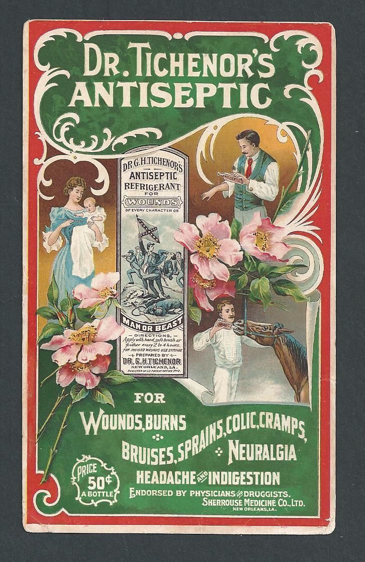 Friday Patent Medicine Trade Card: George H. Tichenor [12 Apr 1837- 14 Jan 1923] surgeon who developed his antiseptic formula after the Civil War tinyurl.com/25fd86tn Company is still active today; products include mouthwash & toothpaste tinyurl.com/ajrb7vb3 #histmed