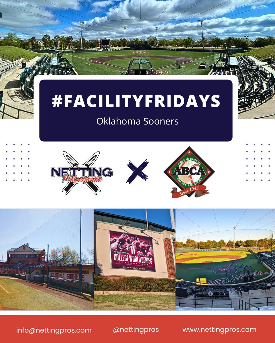 Netting Professionals is proud to be the Official Netting Partner of the ABCA! With a full custom backstop, Netting Pros brings their expertise to Norman, OK for the @OU_Baseball program! As a Home Run Partner of the ABCA, @NettingPros is dedicated to Improving Programs One…