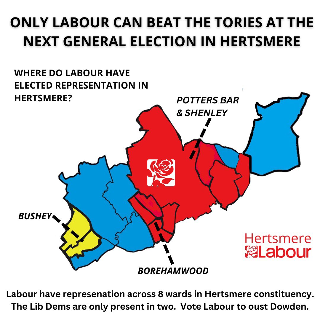 Only Labour’s @JoshDTapper can beat the Tories in Hertsmere. 

Don’t take our word for it. It’s clear from where we have elected representation that Labour is the tactical vote here.