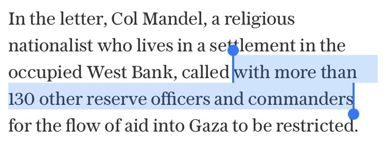 Wonder whether any of the other *130* IDF officers who signed this letter have been involved in other strikes on aid workers and facilities.