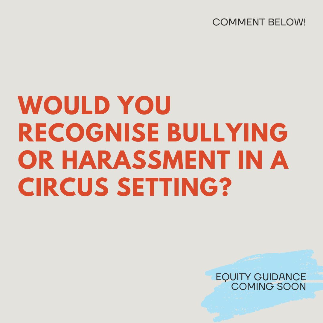 <a href="/CircusUp/">Circus Change UP</a>  &amp; @CircusWorksUK  are at #circusasaferspacefordanger conference to talk about our work  with <a href="/equityuk/">Equity</a> to develop guidance preventing bullying and harassment in circus. We are  inviting you to the conversation by asking some difficult questions....