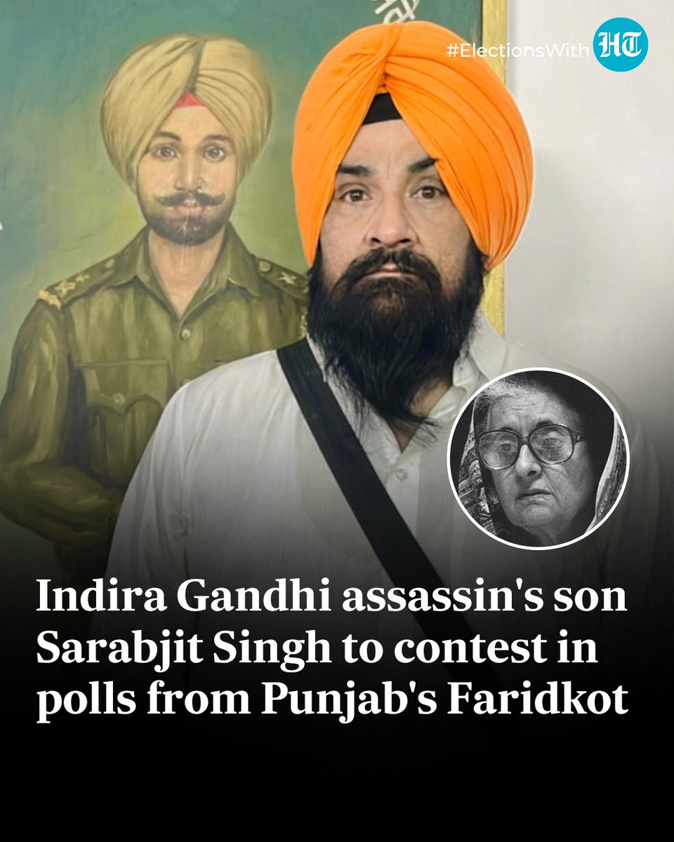 #SarabjitSingh, the son of one of the assassins of late prime minister #IndiraGandhi, announced that he will be fighting #LokSabhaElections2024 from #Punjab's #Faridkot

Read full story here: hindustantimes.com/india-news/ind…