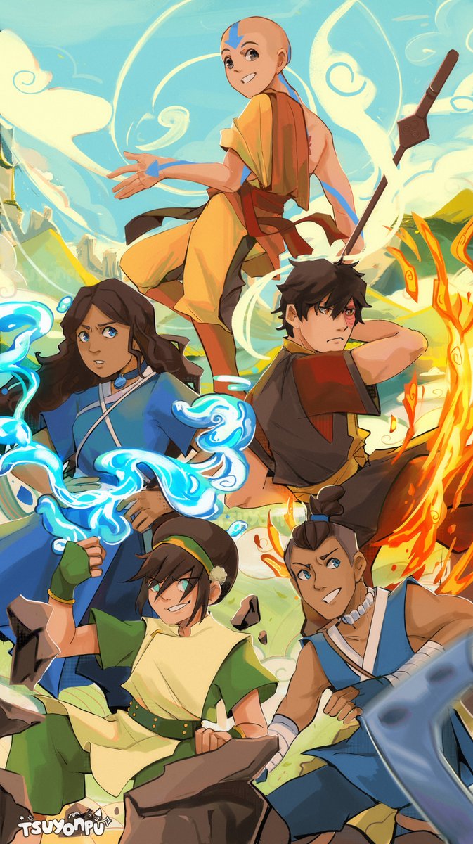 Water, Earth, Fire, Air... AND BOMMERANG!! Let's go Team Avatar!! 🌟